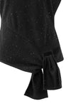YAYA - Sleeveless Sweater with Knot Detail and Subtle Sequins in Black