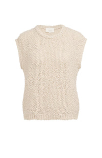 YAYA - Textured Sleeveless Sweater in Cloud Creme White