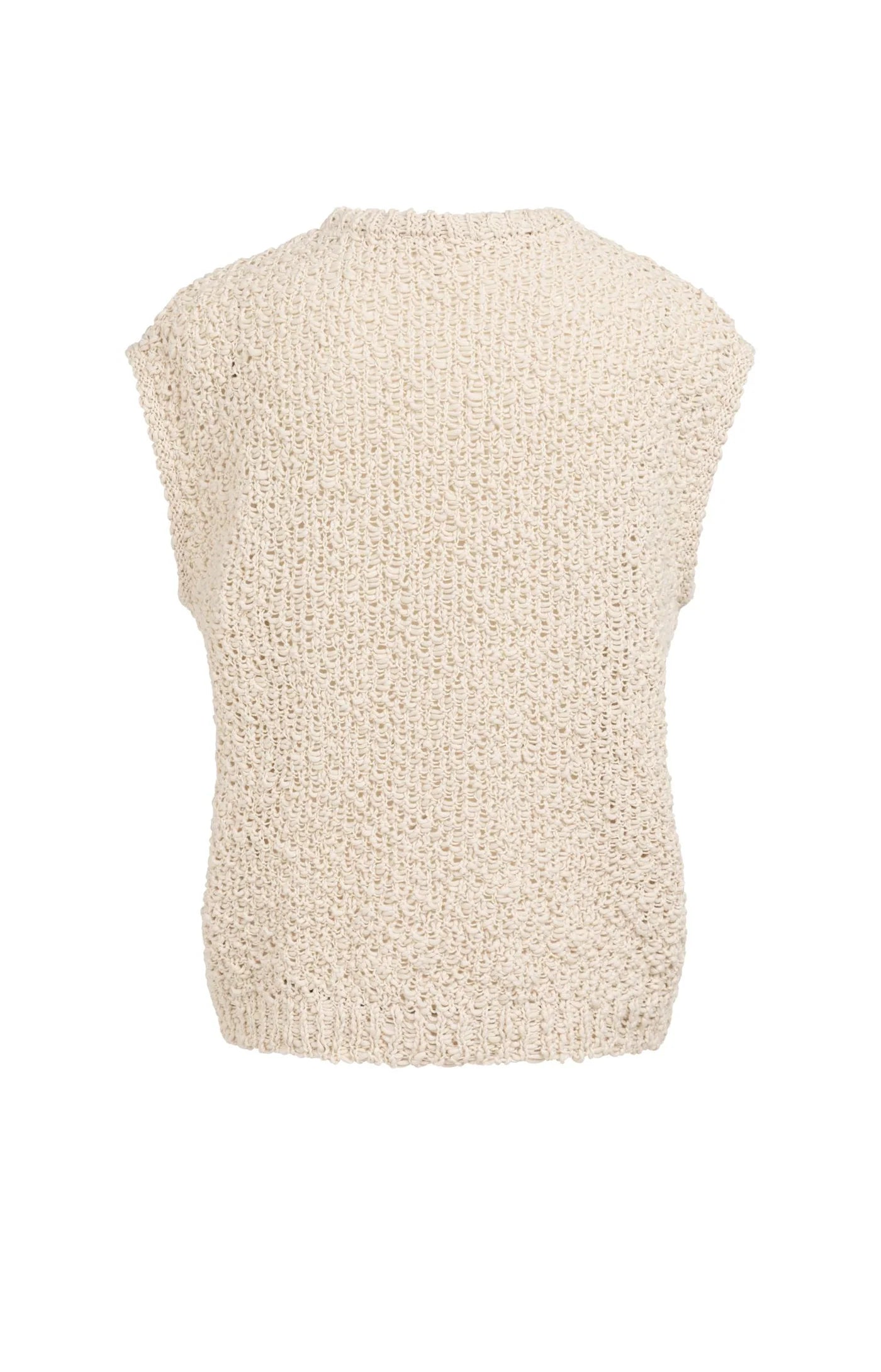 YAYA - Textured Sleeveless Sweater in Cloud Creme White