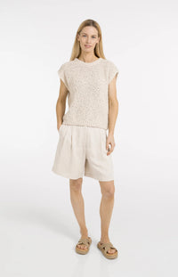 YAYA - Textured Sleeveless Sweater in Cloud Creme White