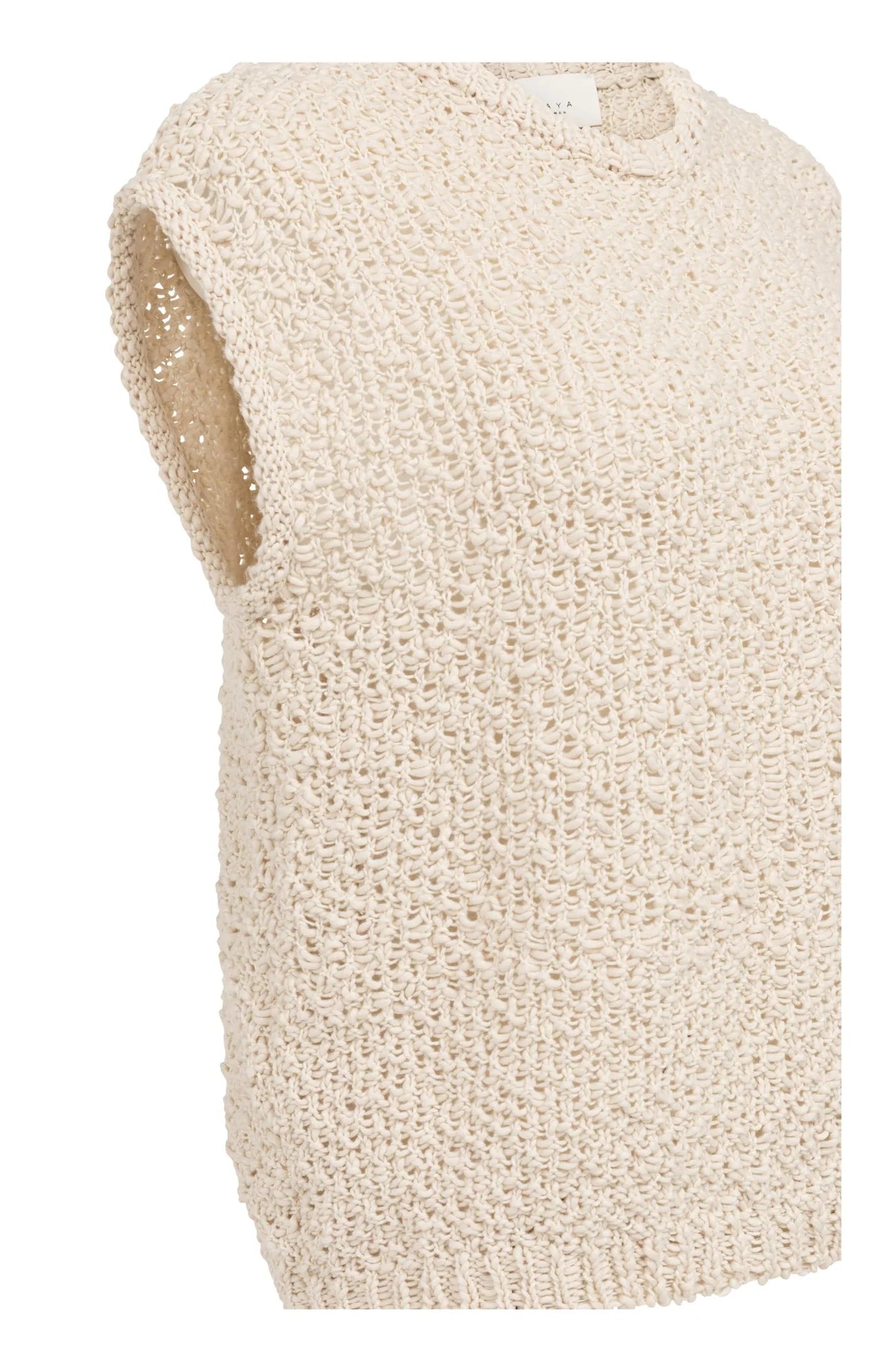 YAYA - Textured Sleeveless Sweater in Cloud Creme White