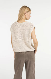 YAYA - Textured Sleeveless Sweater in Cloud Creme White