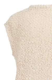 YAYA - Textured Sleeveless Sweater in Cloud Creme White
