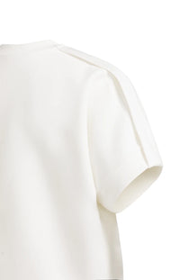 YAYA - Sleeveless sweatshirt with pleated shoulder - Off White