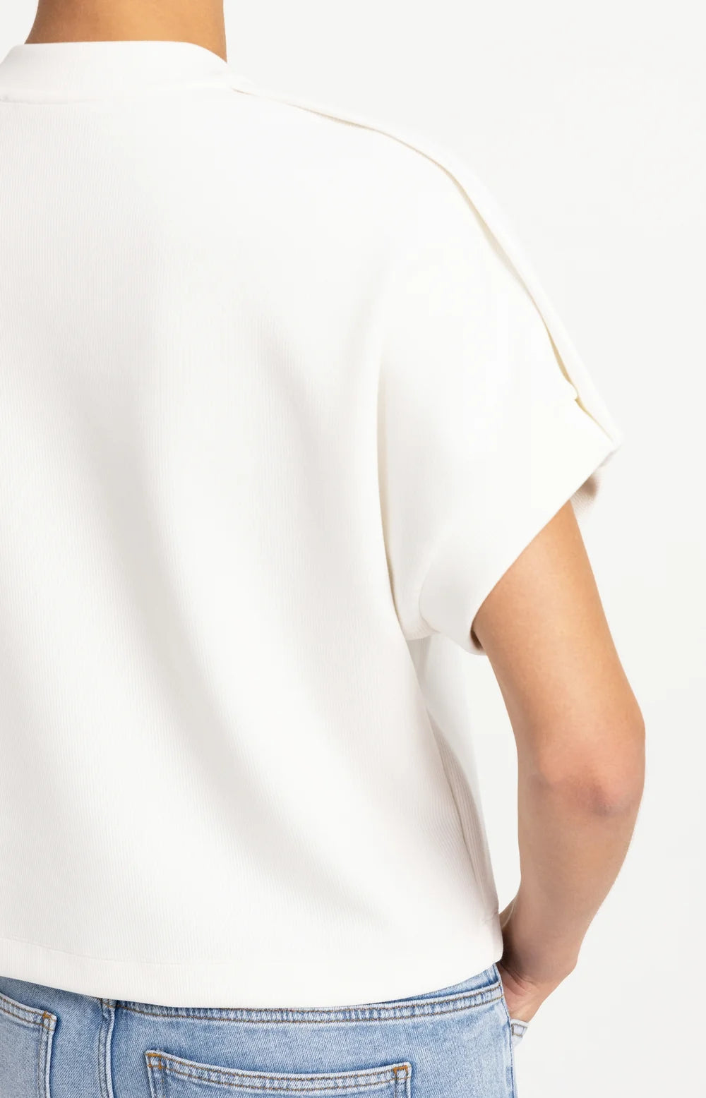 YAYA - Sleeveless sweatshirt with pleated shoulder - Off White