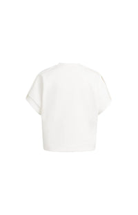YAYA - Sleeveless sweatshirt with pleated shoulder - Off White
