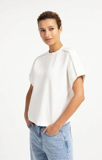 YAYA - Sleeveless sweatshirt with pleated shoulder - Off White
