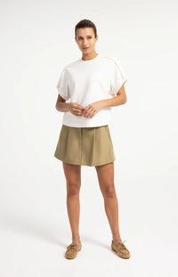 YAYA - Sleeveless sweatshirt with pleated shoulder - Off White
