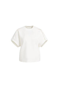 YAYA - Sleeveless sweatshirt with pleated shoulder - Off White