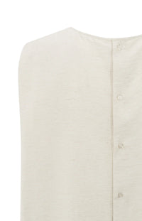 YAYA - Sleeveless top with button closure on back in Washed Brown