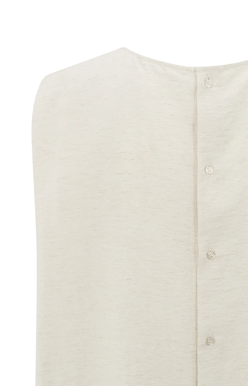 YAYA - Sleeveless top with button closure on back in Washed Brown