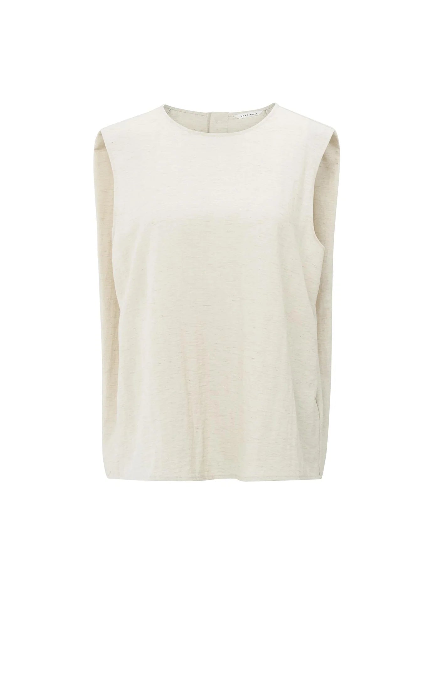 YAYA - Sleeveless top with button closure on back in Washed Brown