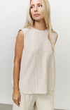 YAYA - Sleeveless top with button closure on back in Washed Brown