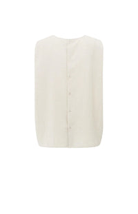 YAYA - Sleeveless top with button closure on back in Washed Brown