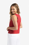 YAYA - Sleeveless top with Cut-Out details in Scarlet Sage Red