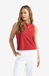 YAYA - Sleeveless top with Cut-Out details in Scarlet Sage Red