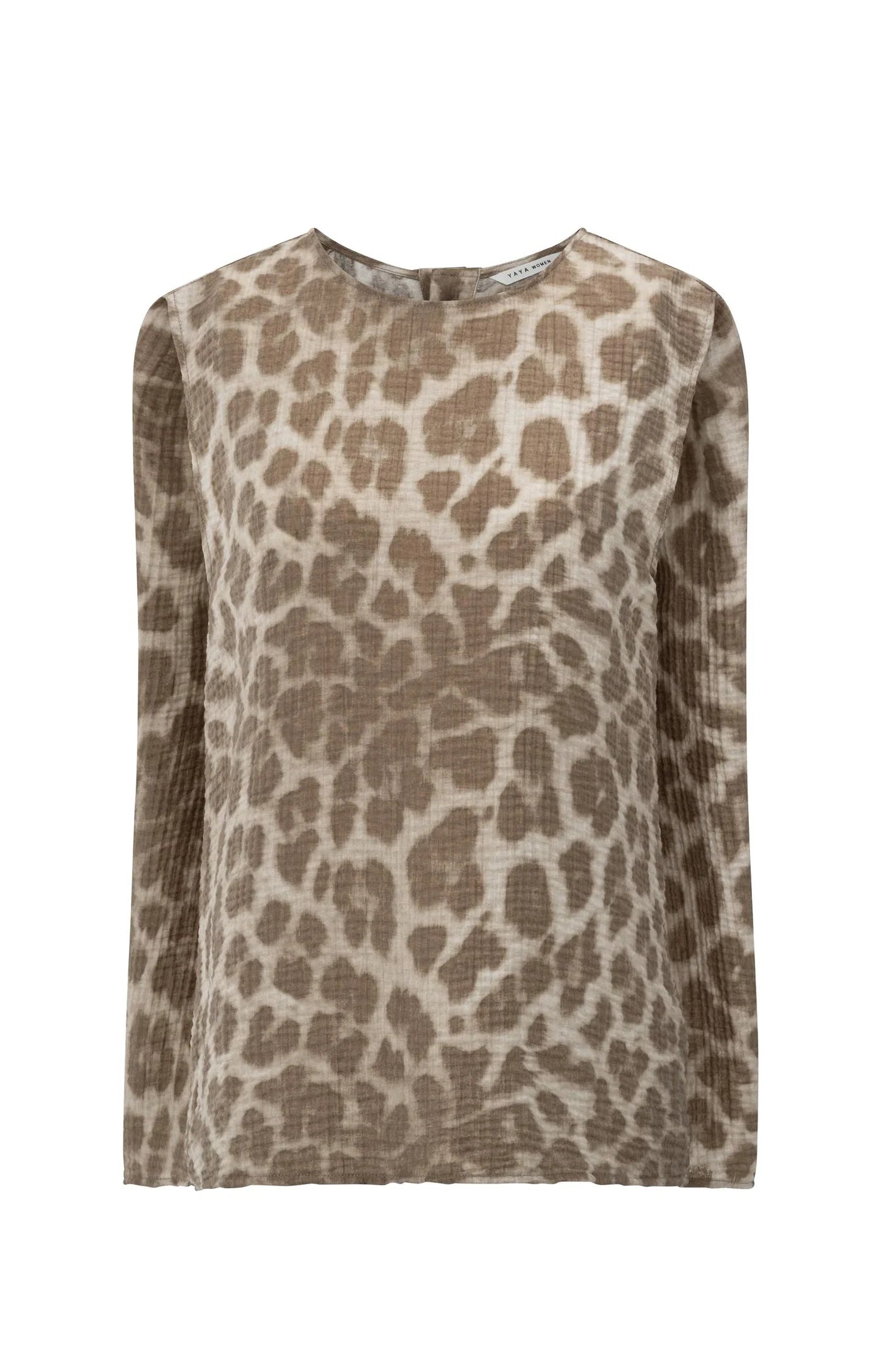 YAYA - Sleeveless Top with back buttons in Milk Brown Desin