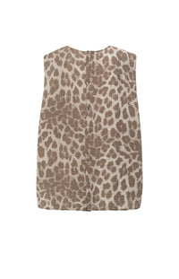 YAYA - Sleeveless Top with back buttons in Milk Brown Desin