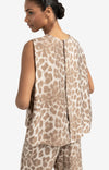 YAYA - Sleeveless Top with back buttons in Milk Brown Desin
