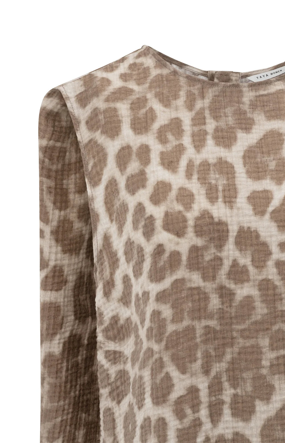 YAYA - Sleeveless Top with back buttons in Milk Brown Desin