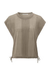 YAYA - Sleeveless Top with Lines in Greyish Brown