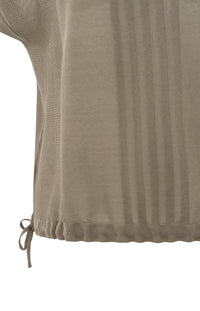 YAYA - Sleeveless Top with Lines in Greyish Brown