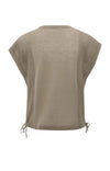 YAYA - Sleeveless Top with Lines in Greyish Brown