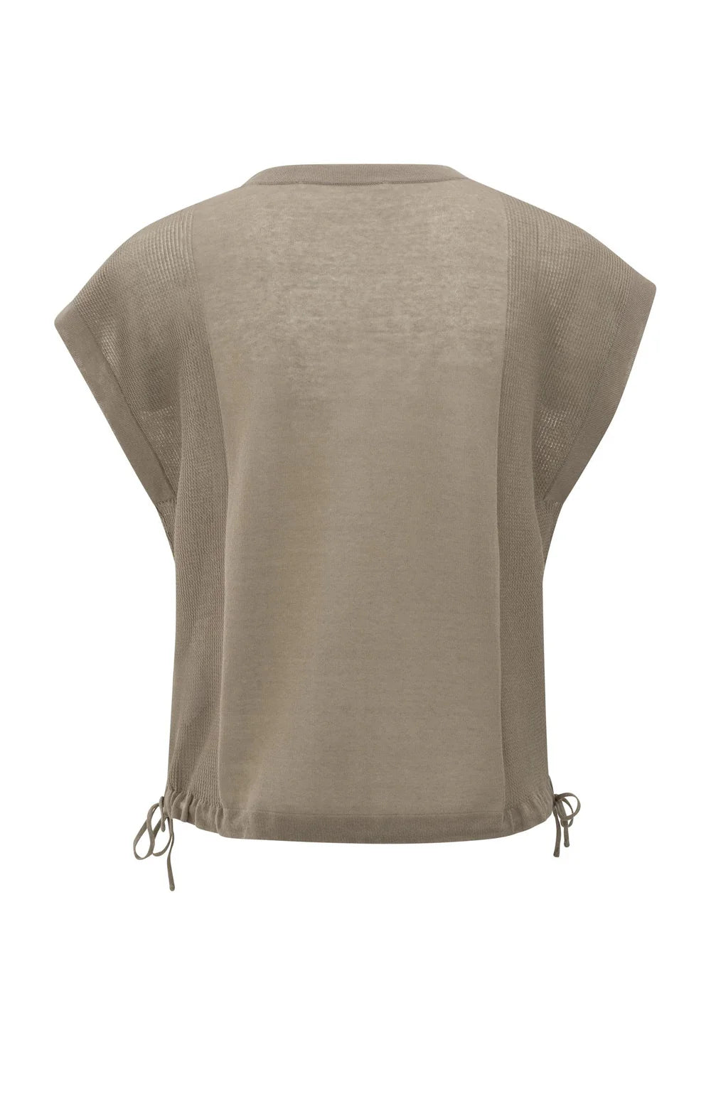 YAYA - Sleeveless Top with Lines in Greyish Brown