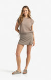 YAYA - Sleeveless Top with Lines in Greyish Brown