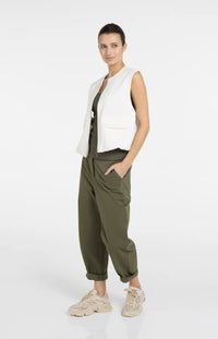 YAYA - Balloon Shaped Sleeveless Jacket in Ivory White