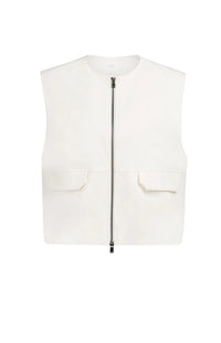 YAYA - Balloon Shaped Sleeveless Jacket in Ivory White