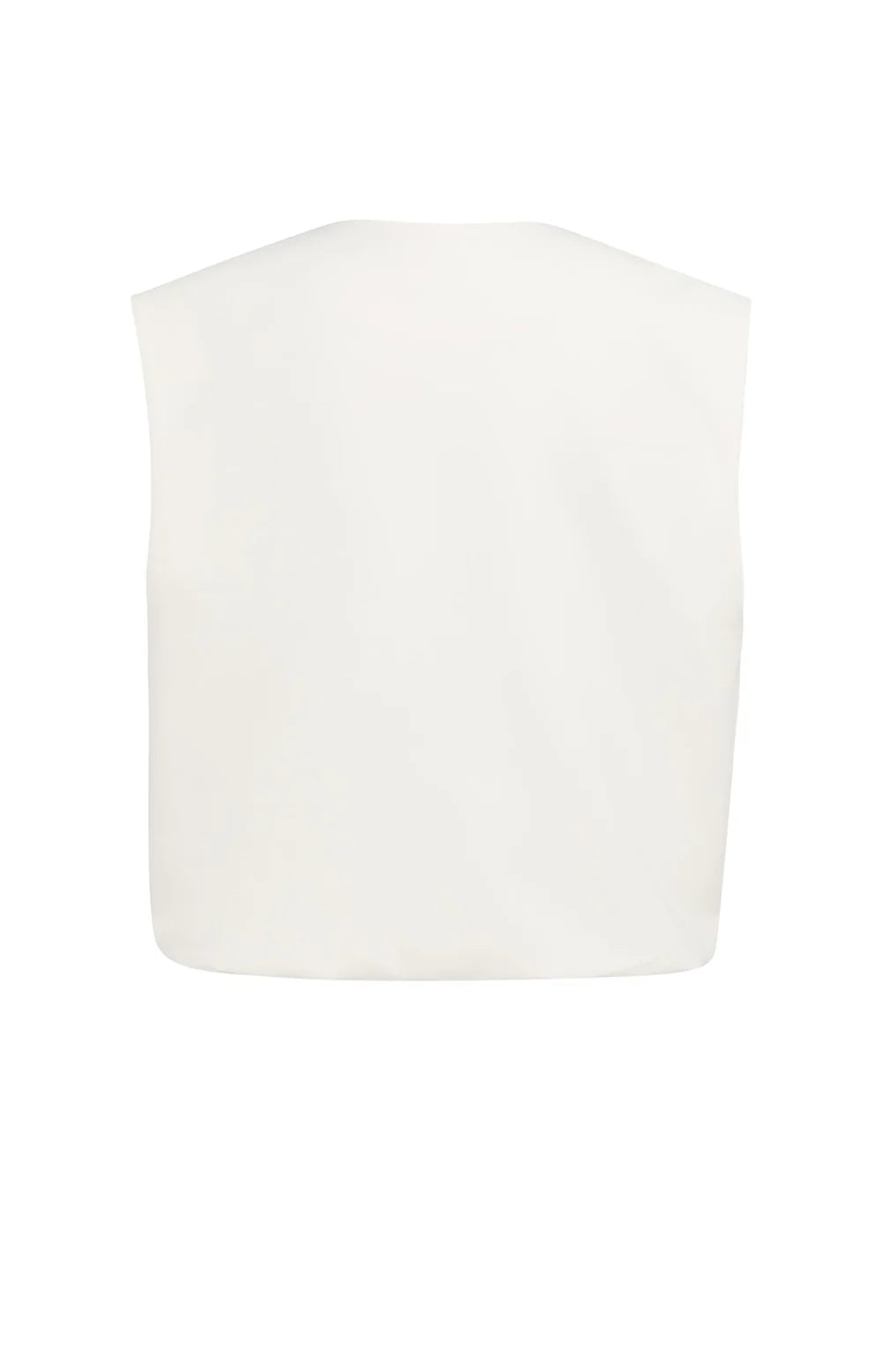 YAYA - Balloon Shaped Sleeveless Jacket in Ivory White