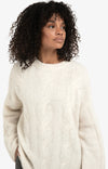 YAYA - Soft cable knit sweater in Wool White