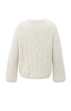 YAYA - Soft cable knit sweater in Wool White
