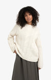 YAYA - Soft cable knit sweater in Wool White
