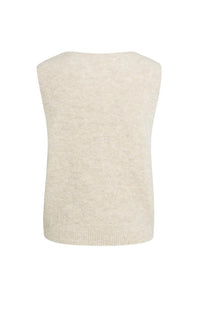 YAYA - Spencer with Deep V-Neck in Light Beige Melange