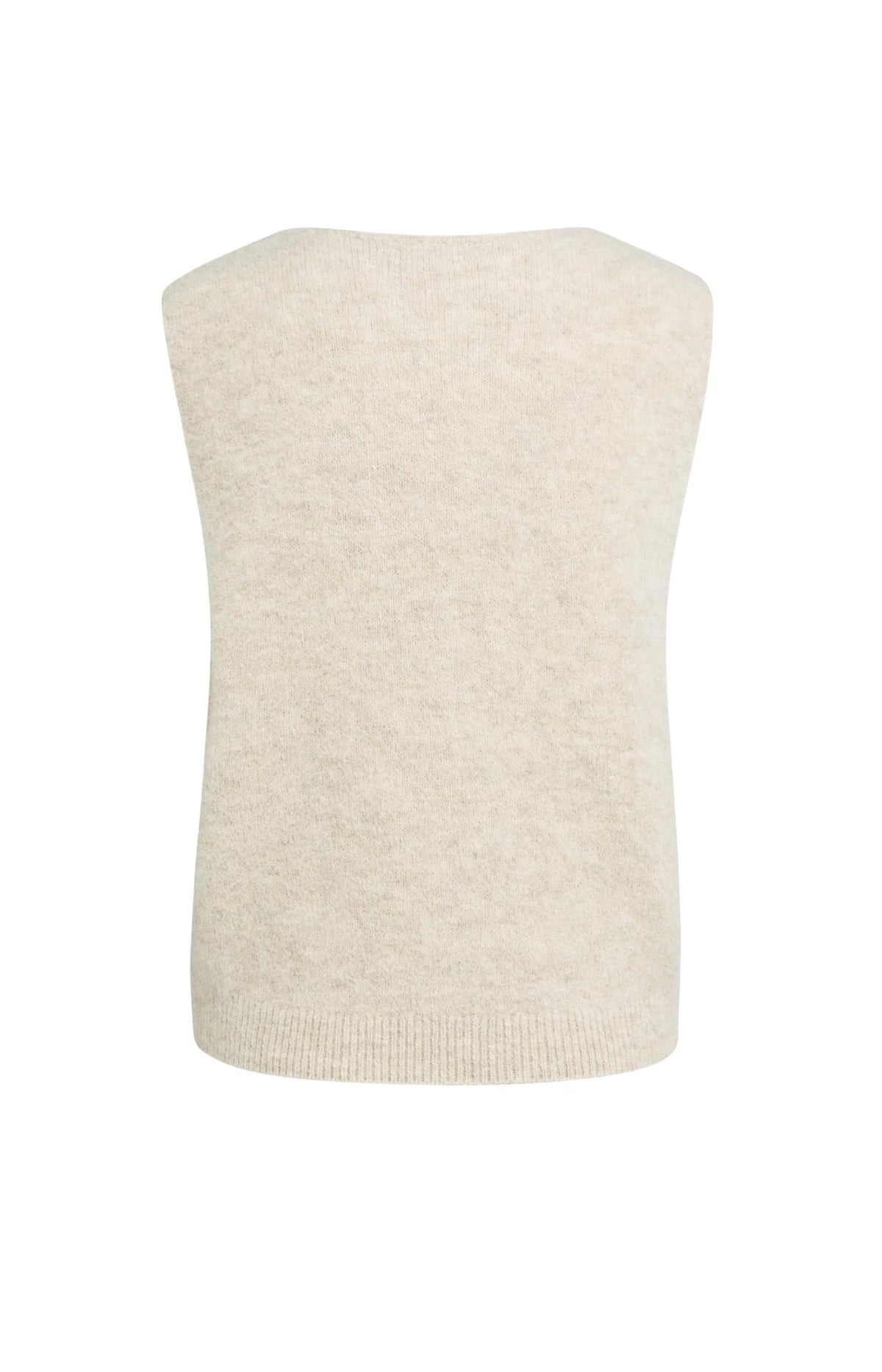 YAYA - Spencer with Deep V-Neck in Light Beige Melange