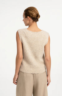 YAYA - Spencer with Deep V-Neck in Light Beige Melange