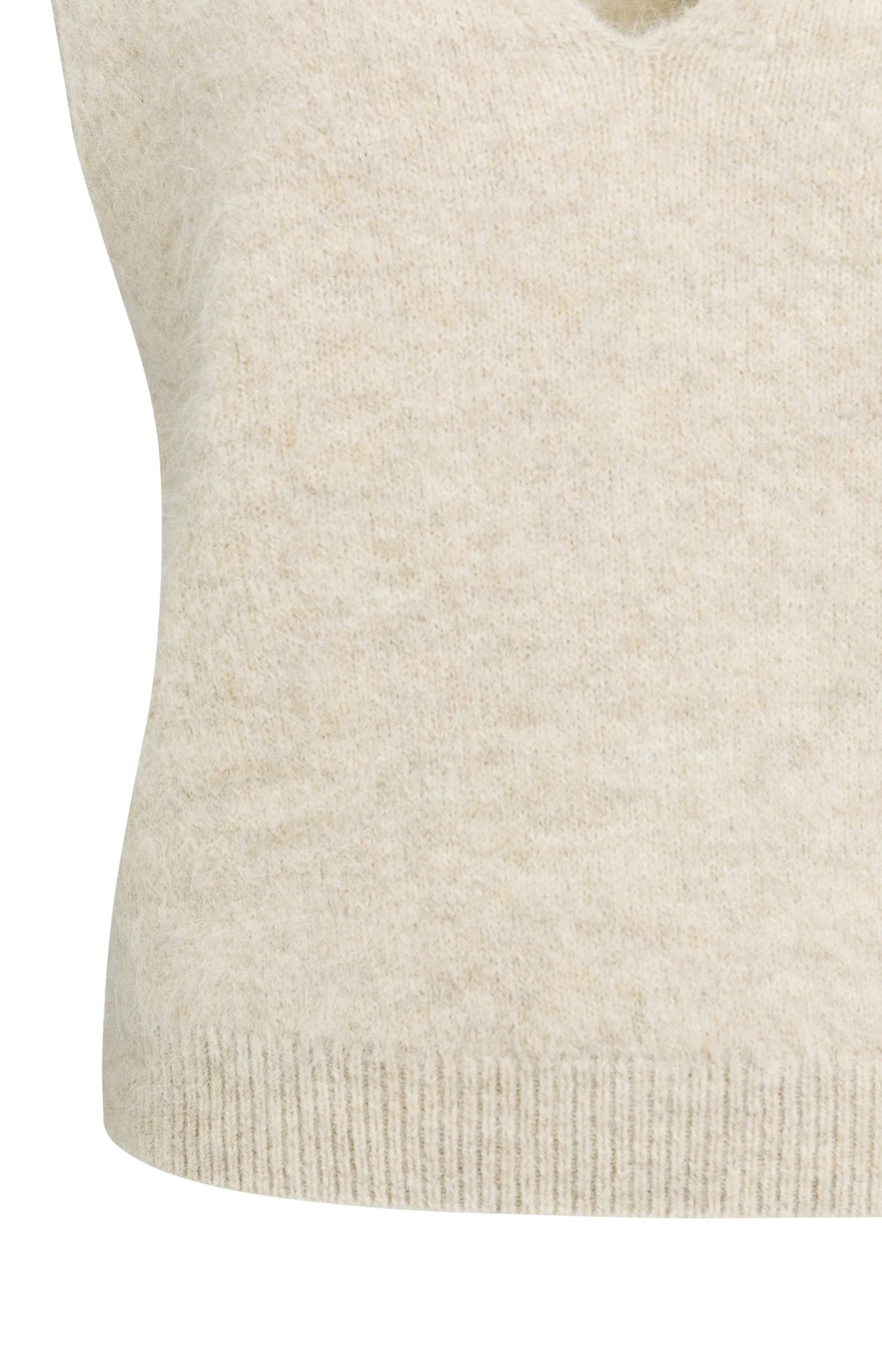 YAYA - Spencer with Deep V-Neck in Light Beige Melange