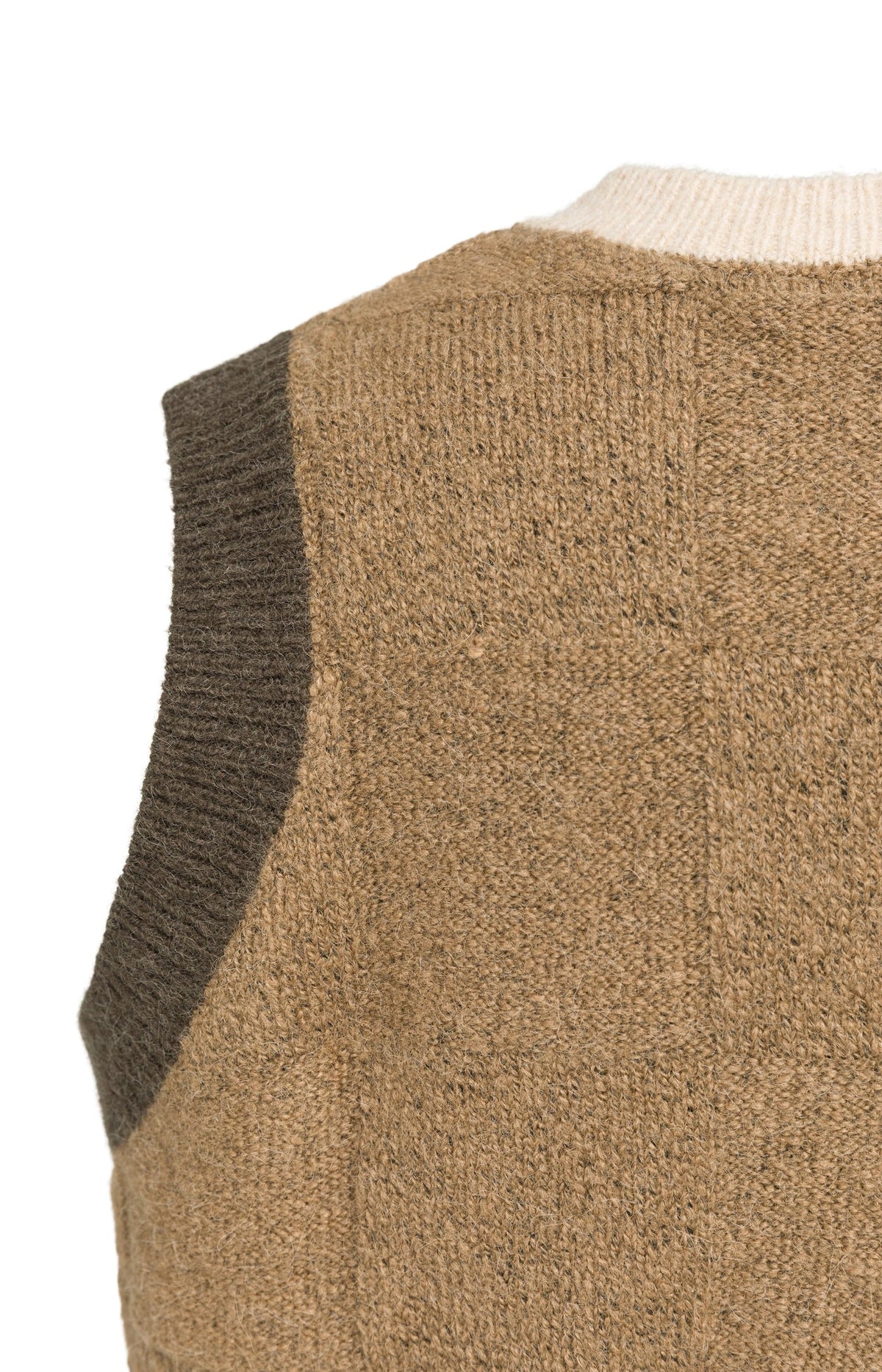 YAYA - Checked Textured Spencer in Otter Brown