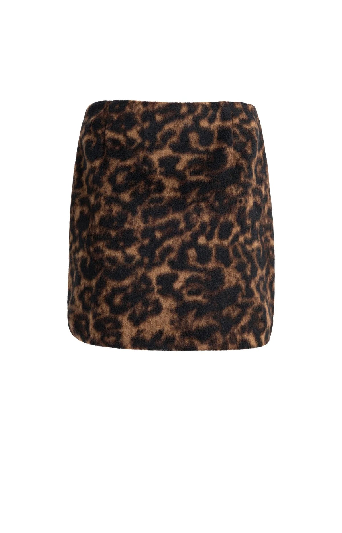 YAYA - Soft Woven Leopard Mini Skirt - Cocoa Brown