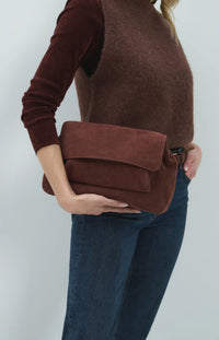 YAYA - Soft Suede Clutch and Shoulder Bag