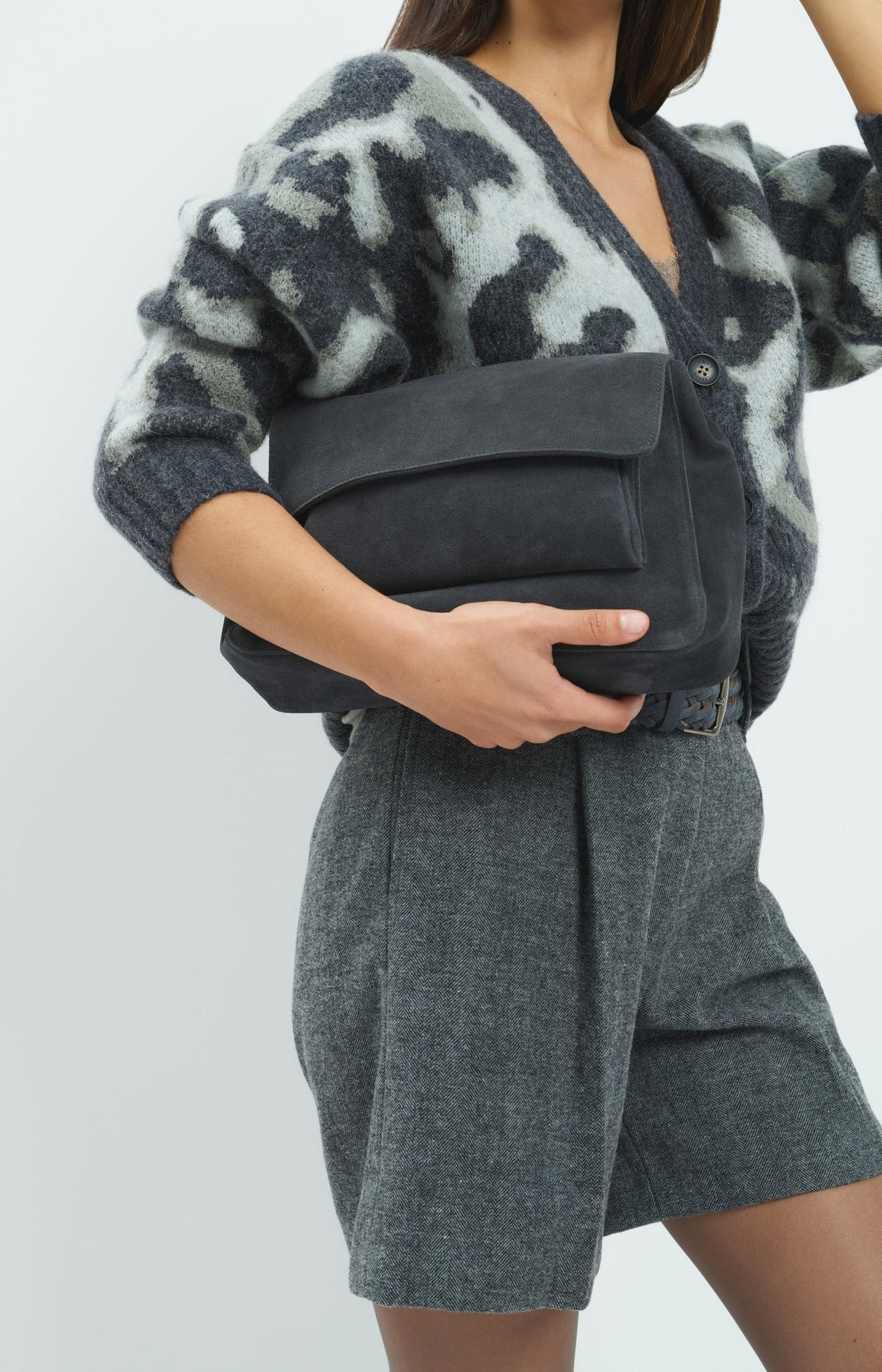 YAYA - Soft Suede Clutch and Shoulder Bag