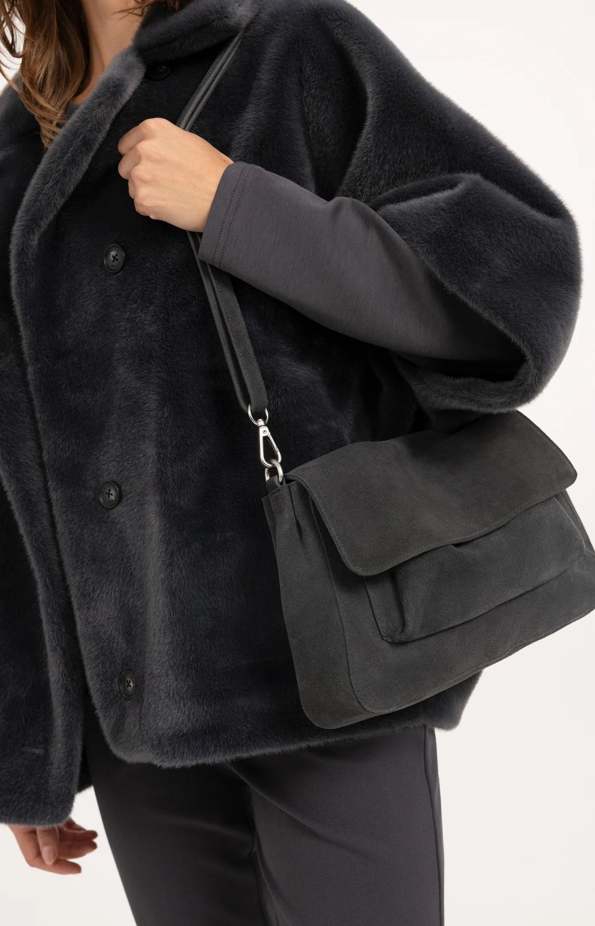 YAYA - Soft Suede Clutch and Shoulder Bag