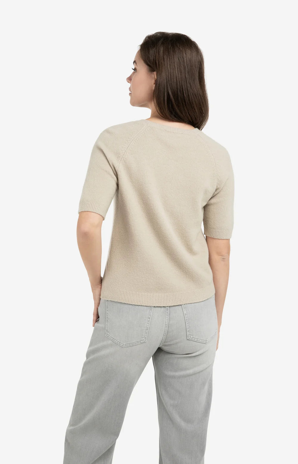 YAYA - Raglan Short Sleeve Sweater in Mist Green Melange