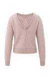 YAYA - V-Neck at Back Sweater in Shadow Grey Pink