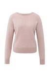 YAYA - V-Neck at Back Sweater in Shadow Grey Pink