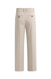 YAYA - Soft Woven Wide Leg Trousers in Beige Melange