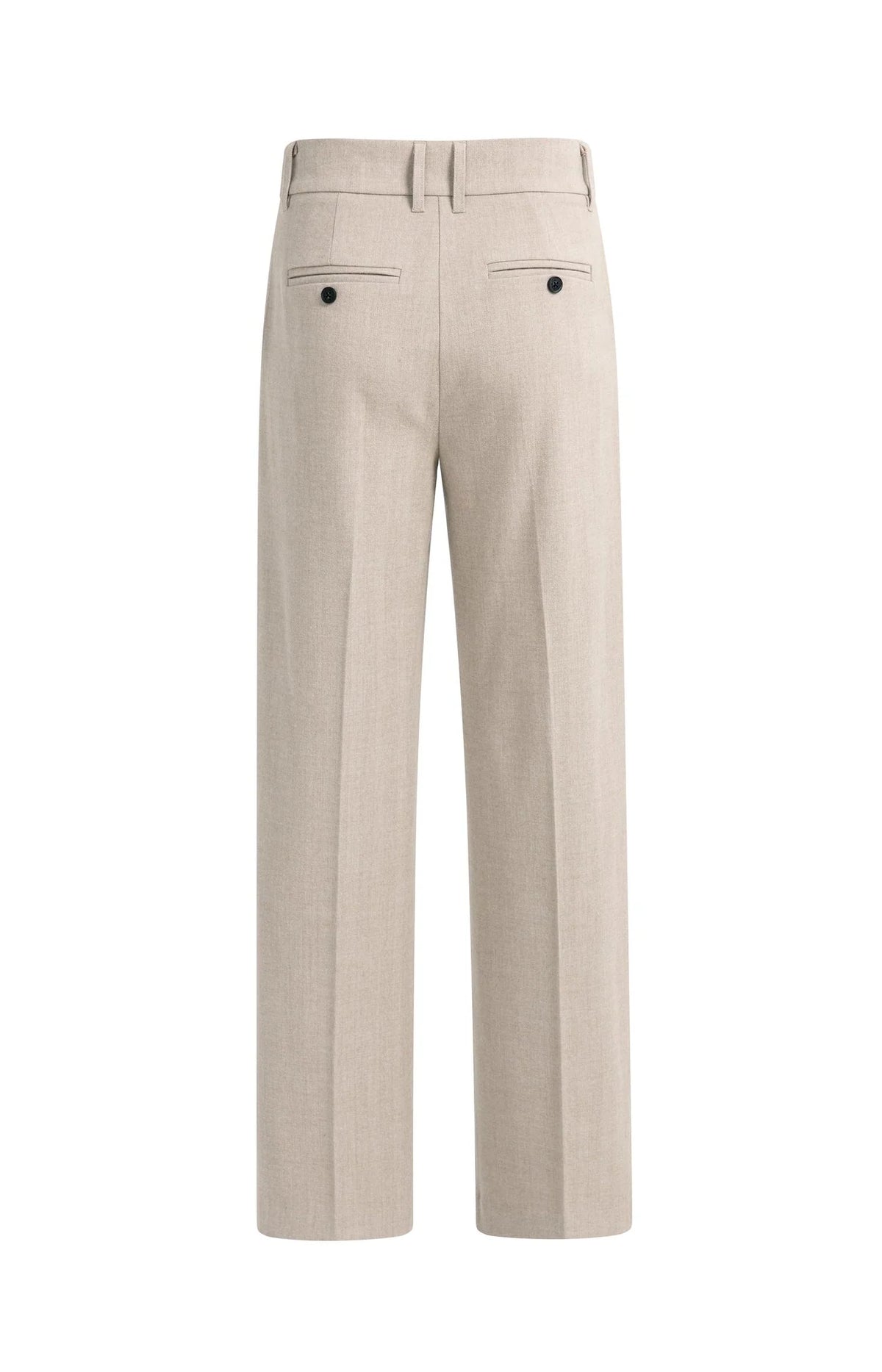 YAYA - Soft Woven Wide Leg Trousers in Beige Melange