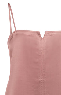 YAYA - Strappy Singlet with Subtle V-Notch in Burlwood Pink Melange